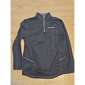 Johnson & Johnson Quarter Zip Pullover, Black, Men's M | Ultra Club Cool & Dry